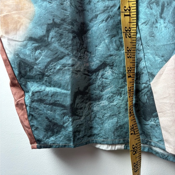 Zapelle Abstract Colorful Artsy Print Cotton Poplin Oversized Shirt Dress L 12 - Picture 10 of 10